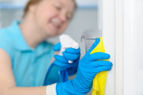 Local Greenwich short-let cleaning team working in a riverside rental property